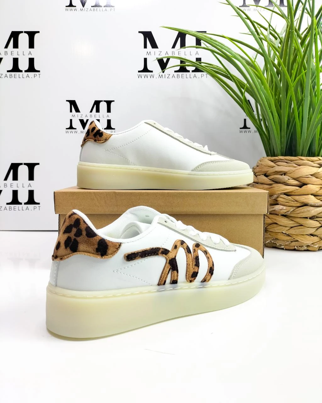 Sapatilha / Ténis branco com detalhes animal print T.39 – photo 4